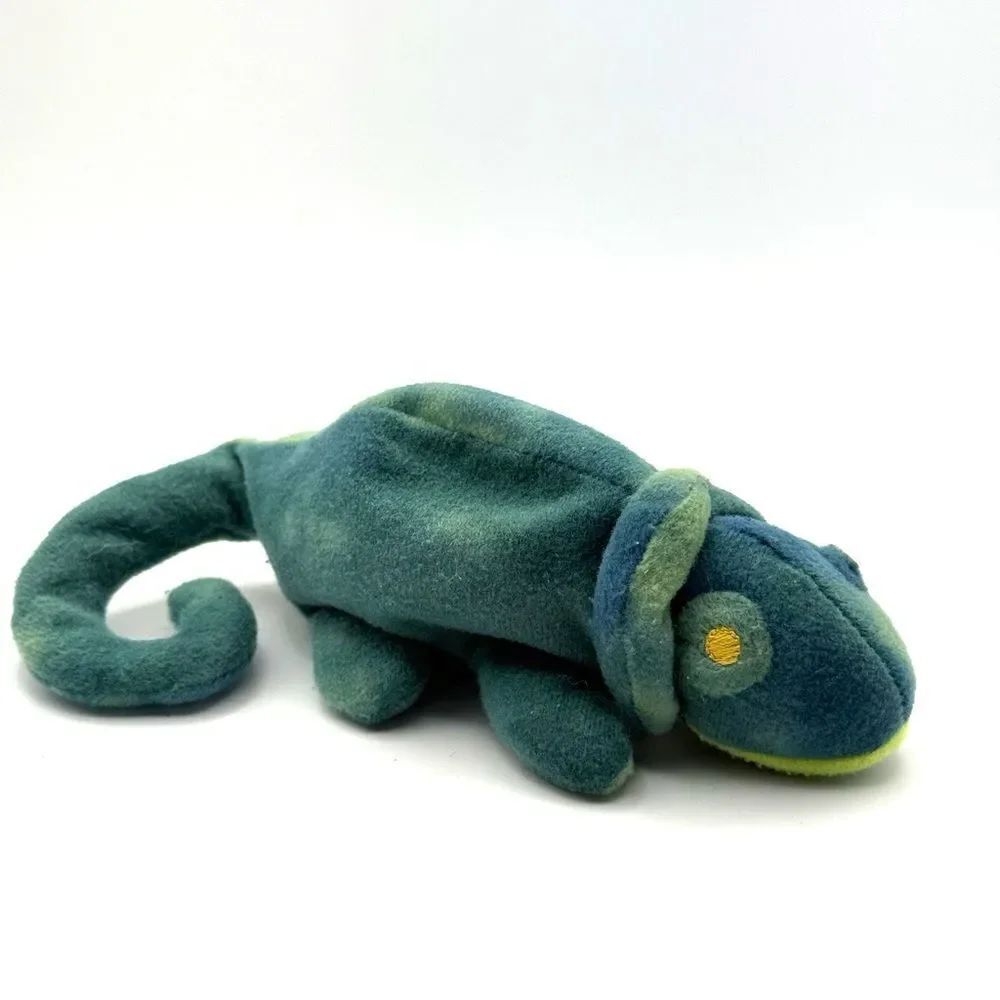 Rainbow The Chameleon 1993-TY Beanie Baby Retired Plush Toy Animal 6"
